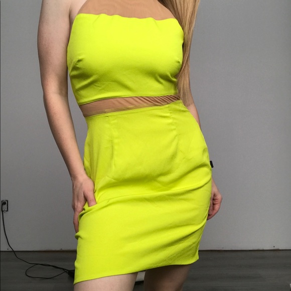 Naven chartreuse high neck dress - Picture 1 of 3